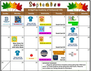 SEPTEMBER CALENDAR IS READY!!!!